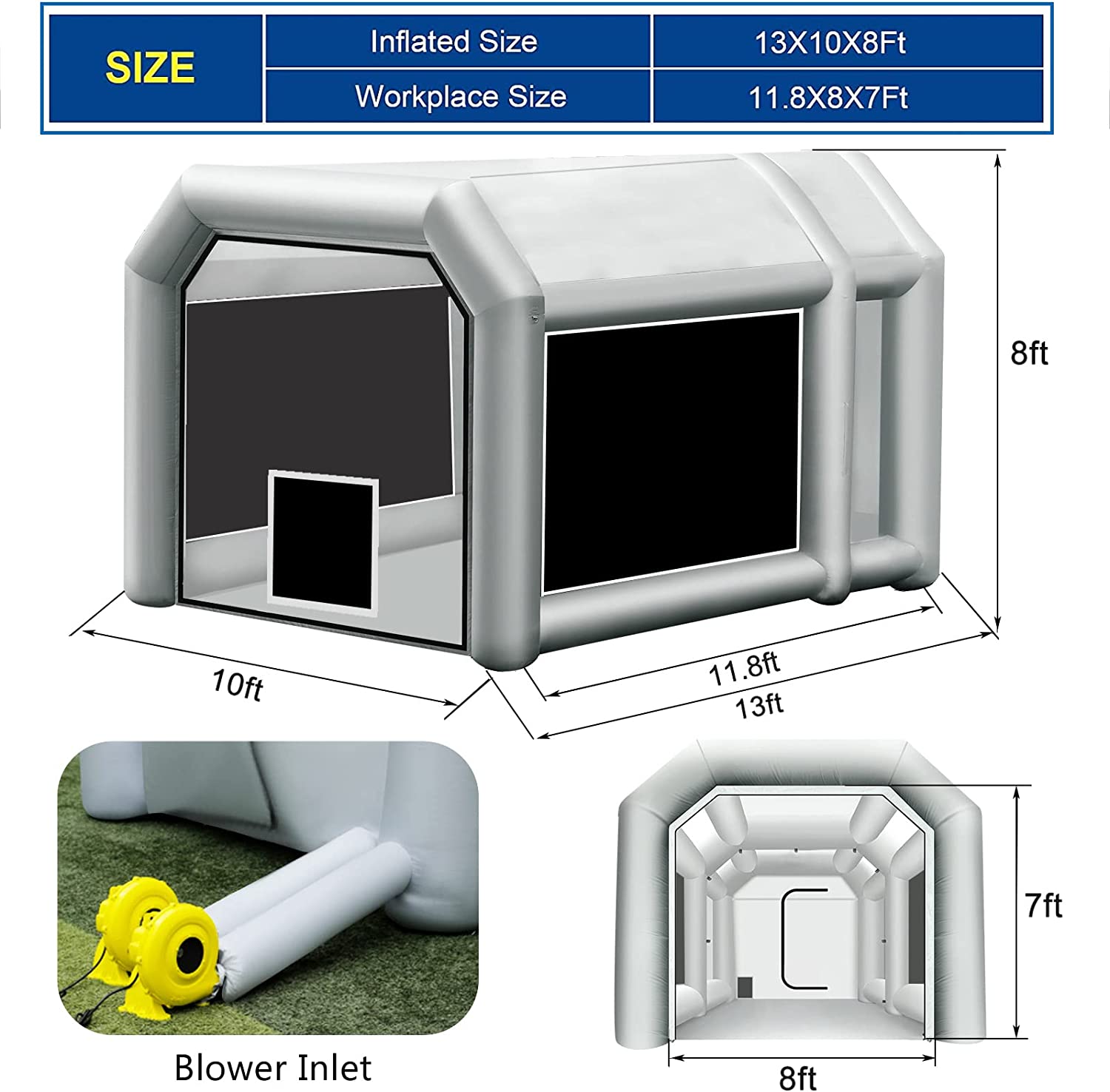 FLAPKWAN 13X10X8FT Portable Paint Booth Tent with Air Filter System In –  flapkwan