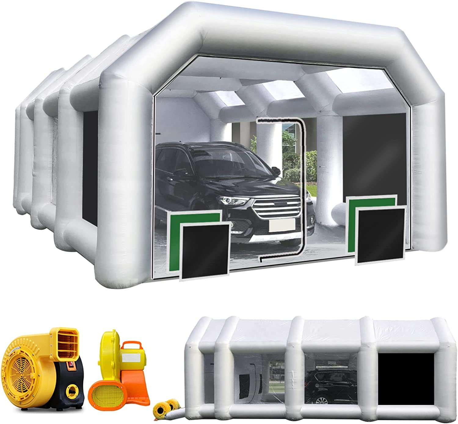 FLAPKWAN 39X18X15FT Inflatable Paint Booth for Trucks Portable