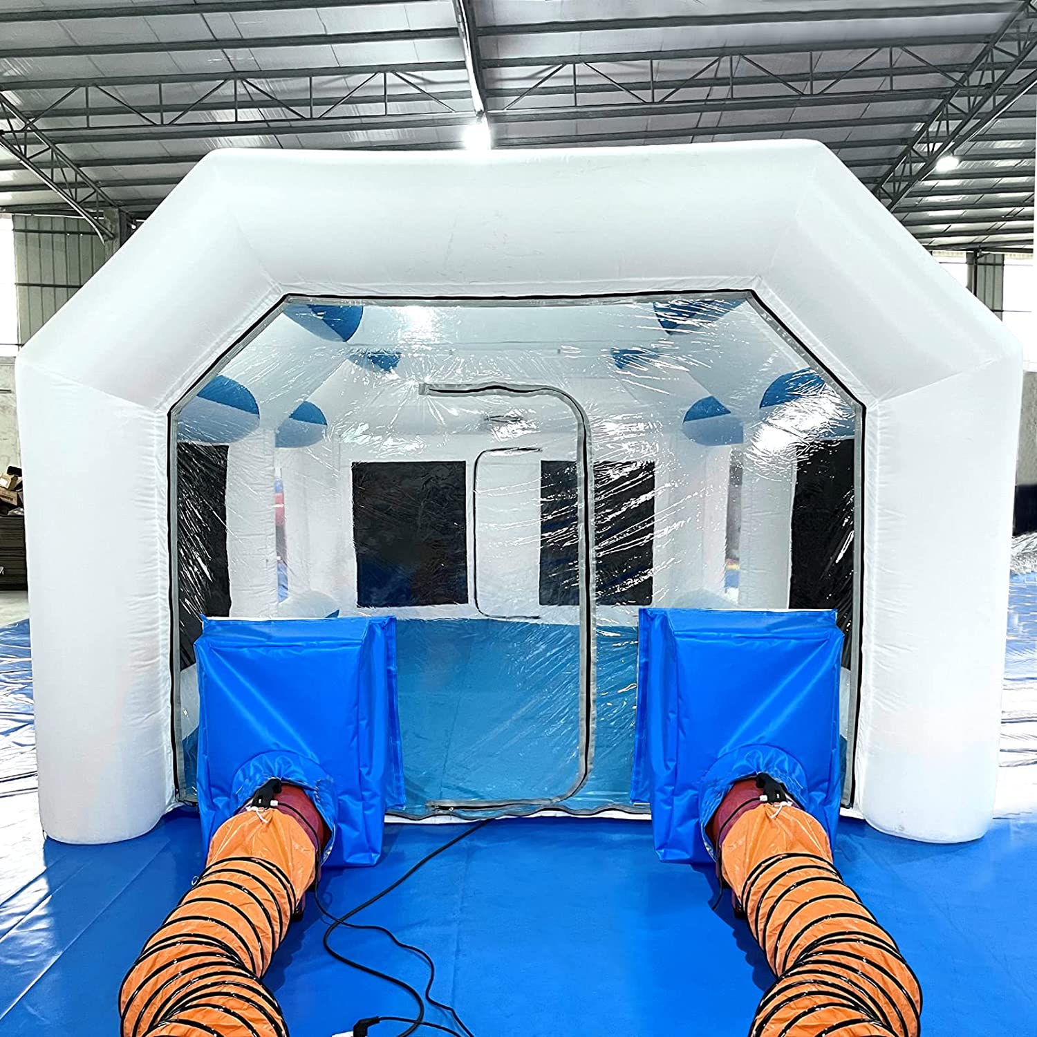  Inflatable Paint Booth 39x18x15FT with 1500W+1100W Blowers  Portable Paint Booth for Car Painting Tent Trucks Workstation Inflatable  Spray Booth